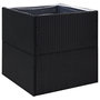 Voir la diapositive 2 : VIDAXL Jardiniere Noir 80x80x80 cm Resine tressee