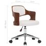 Voir la diapositive 6 : VIDAXL Chaise pivotante de bureau Blanc Bois courbe et similicuir