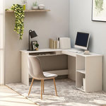 VIDAXL Bureau d'angle en forme de L Blanc 120x140x75 cm