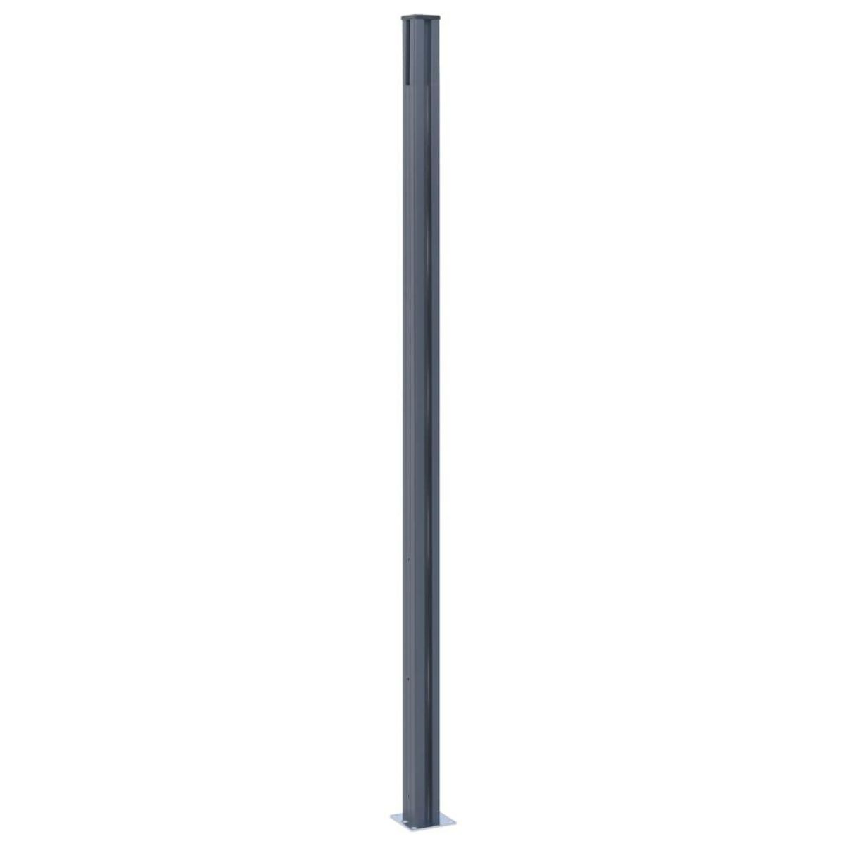 VIDAXL Poteaux de cloture 2 pcs Gris fonce 185 cm Aluminium