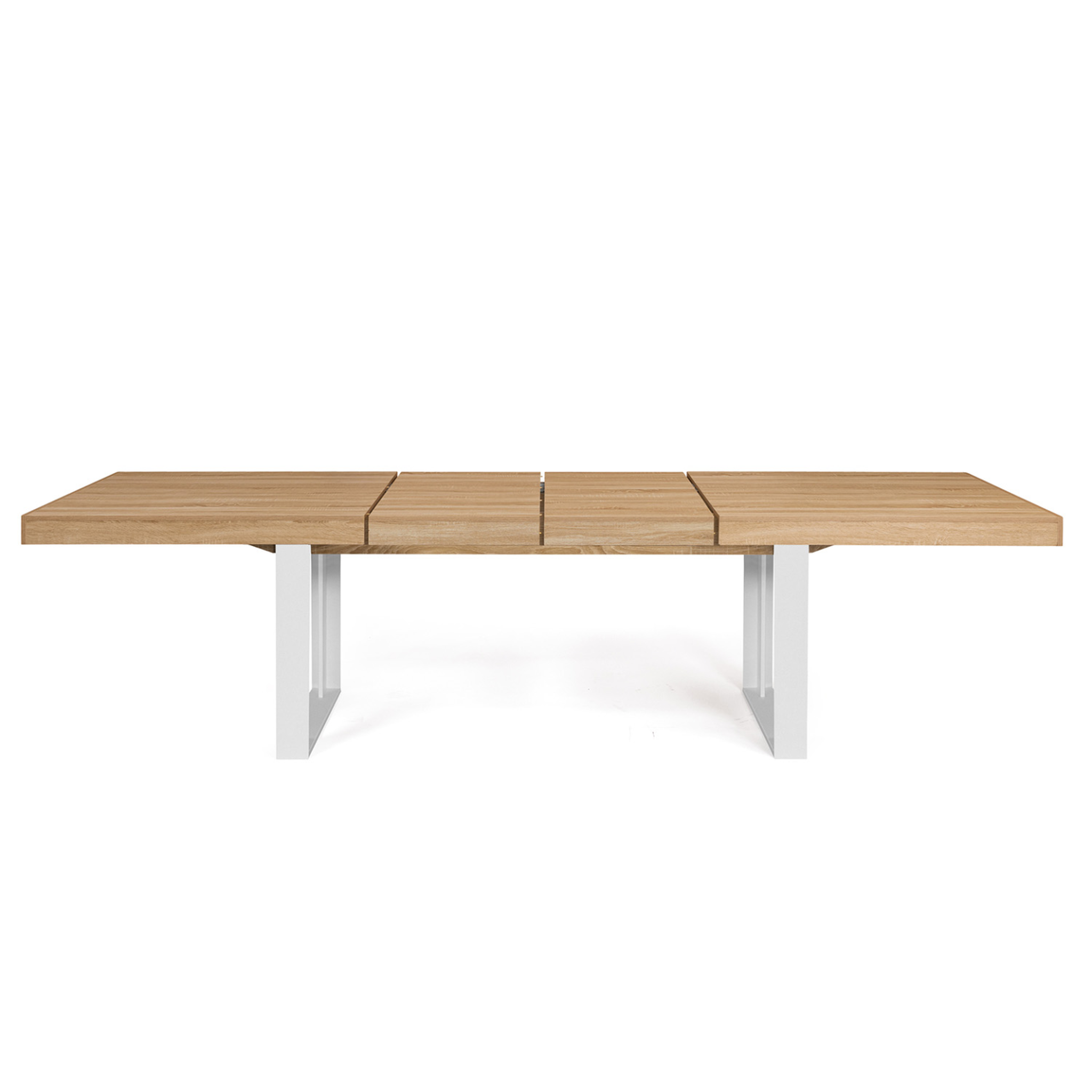 Voir la diapositive 3 : ID MARKET Table à manger extensible rectangle phoenix 6-12 personnes bois et blanc 200-300 cm