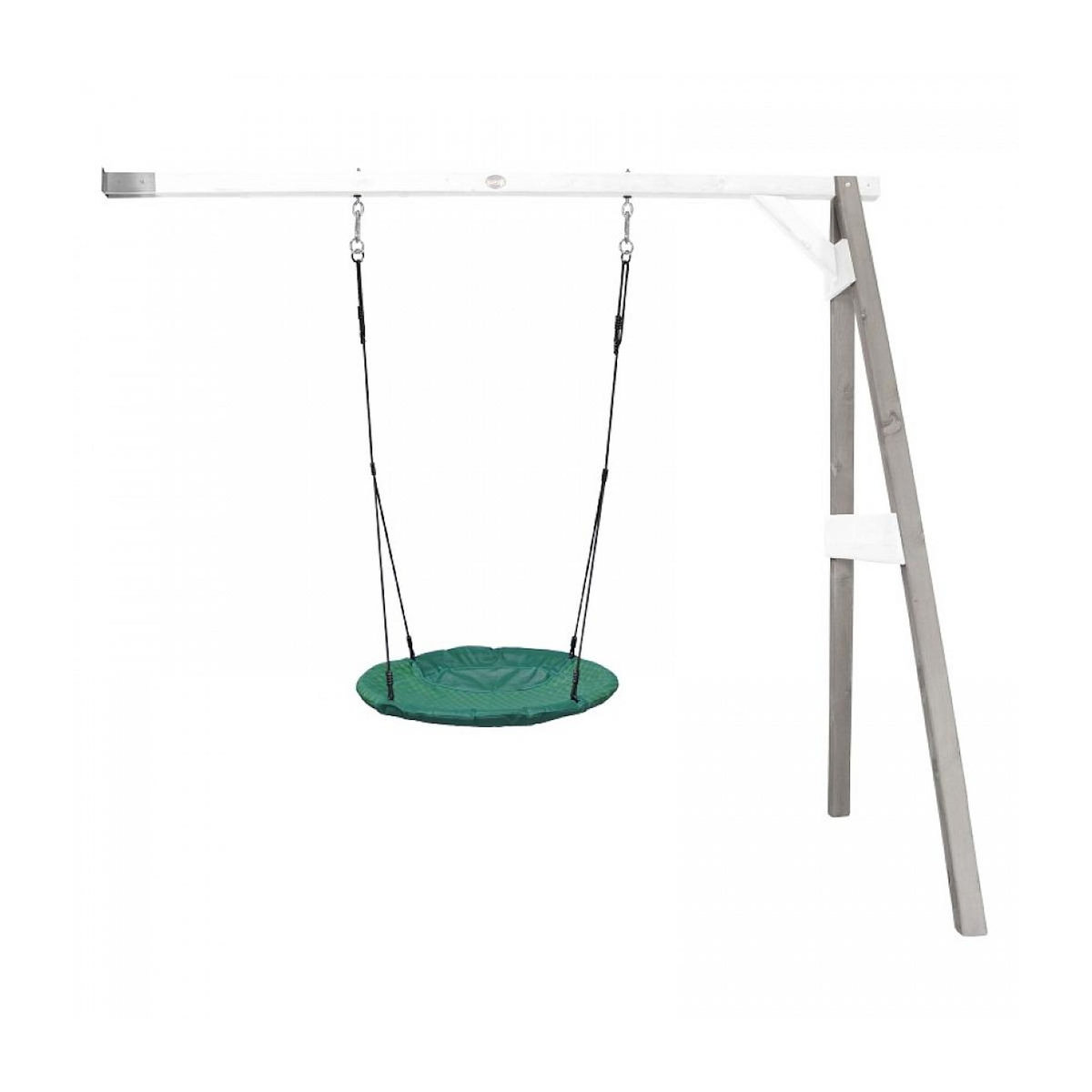 Axi House AXI Portique mural en bois Gris Blanc avec balancoire siege nid rond