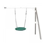 Axi House AXI Portique mural en bois Gris Blanc avec balancoire siege nid rond