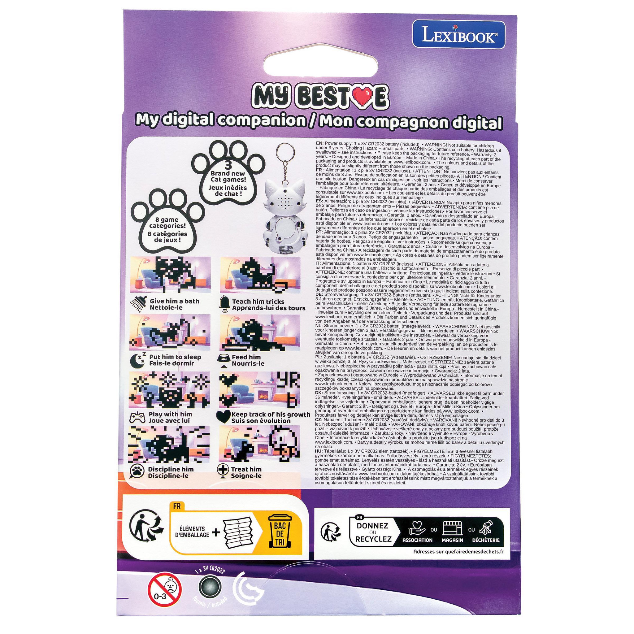 Voir la diapositive 4 : Lexibook Console My Best-E® 2 Chats avec écran LCD et porte-clés