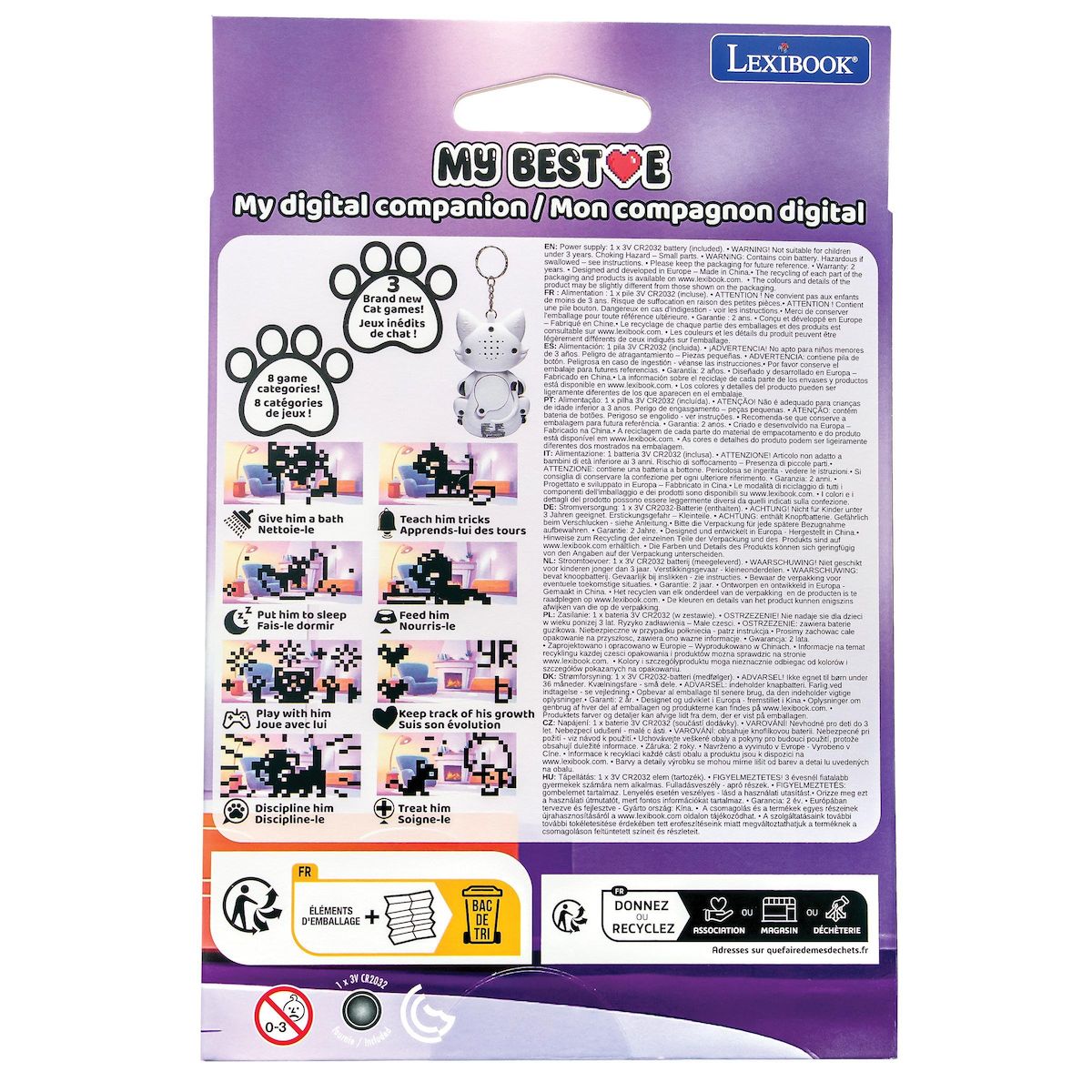 Lexibook Console My Best-E® 2 Chats avec écran LCD et porte-clés