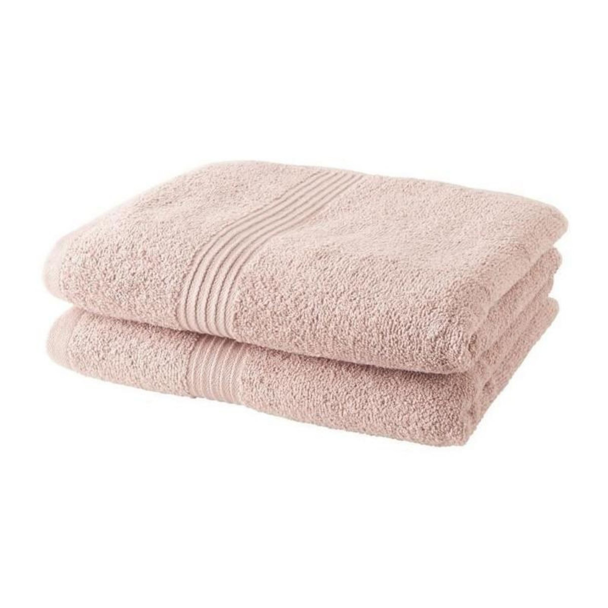 Today Lot de 2 serviettes de toilette TODAY 50x90 cm 100% Coton - Rose des sables