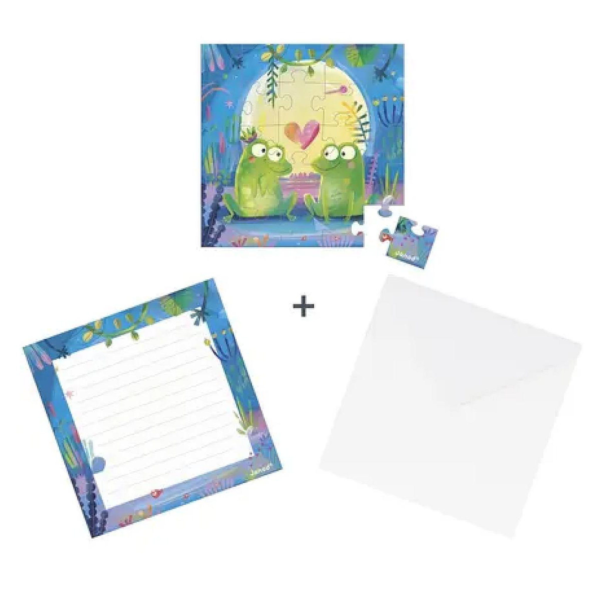 JANOD Carte Cadeau Puzzle 25 Pieces Grenouilles