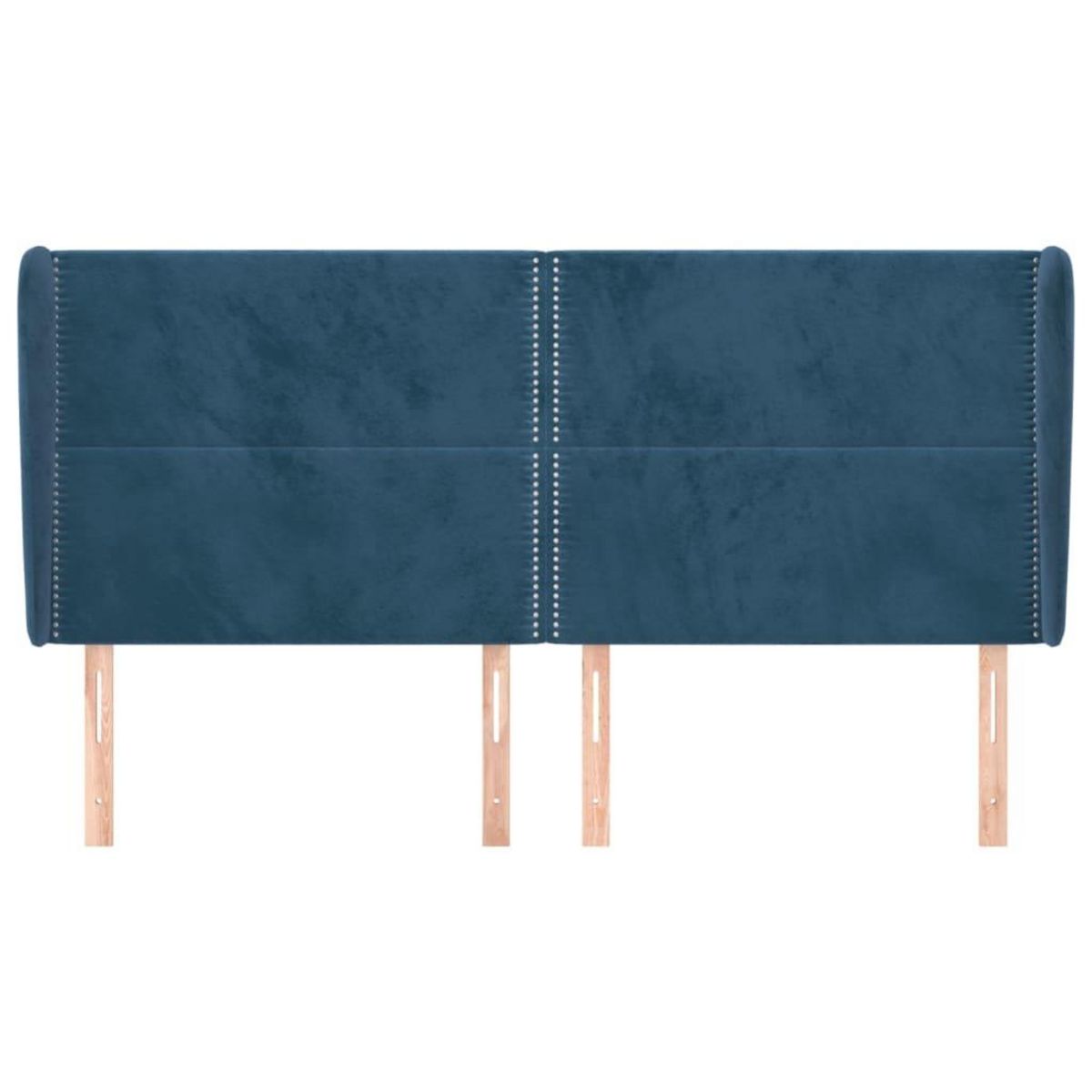 VIDAXL Tete de lit avec oreilles Bleu fonce 203x23x118/128 cm Velours