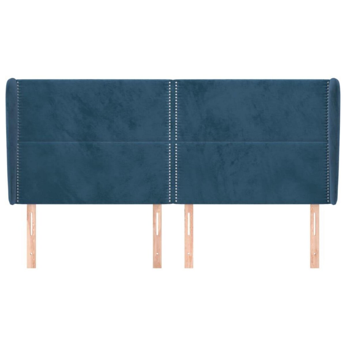 VIDAXL Tete de lit avec oreilles Bleu fonce 203x23x118/128 cm Velours