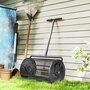 Voir la diapositive 2 : OUTSUNNY Épandeur de compost 75L - rouleau épandeur - poignée telescopique réglable - métal noir