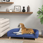 Voir la diapositive 2 : PAWHUT Canapé chien lit pour chien design scandinave coussin déhoussable dim 98L x 67l x 25H cm pieds bois tissu polyester bleu