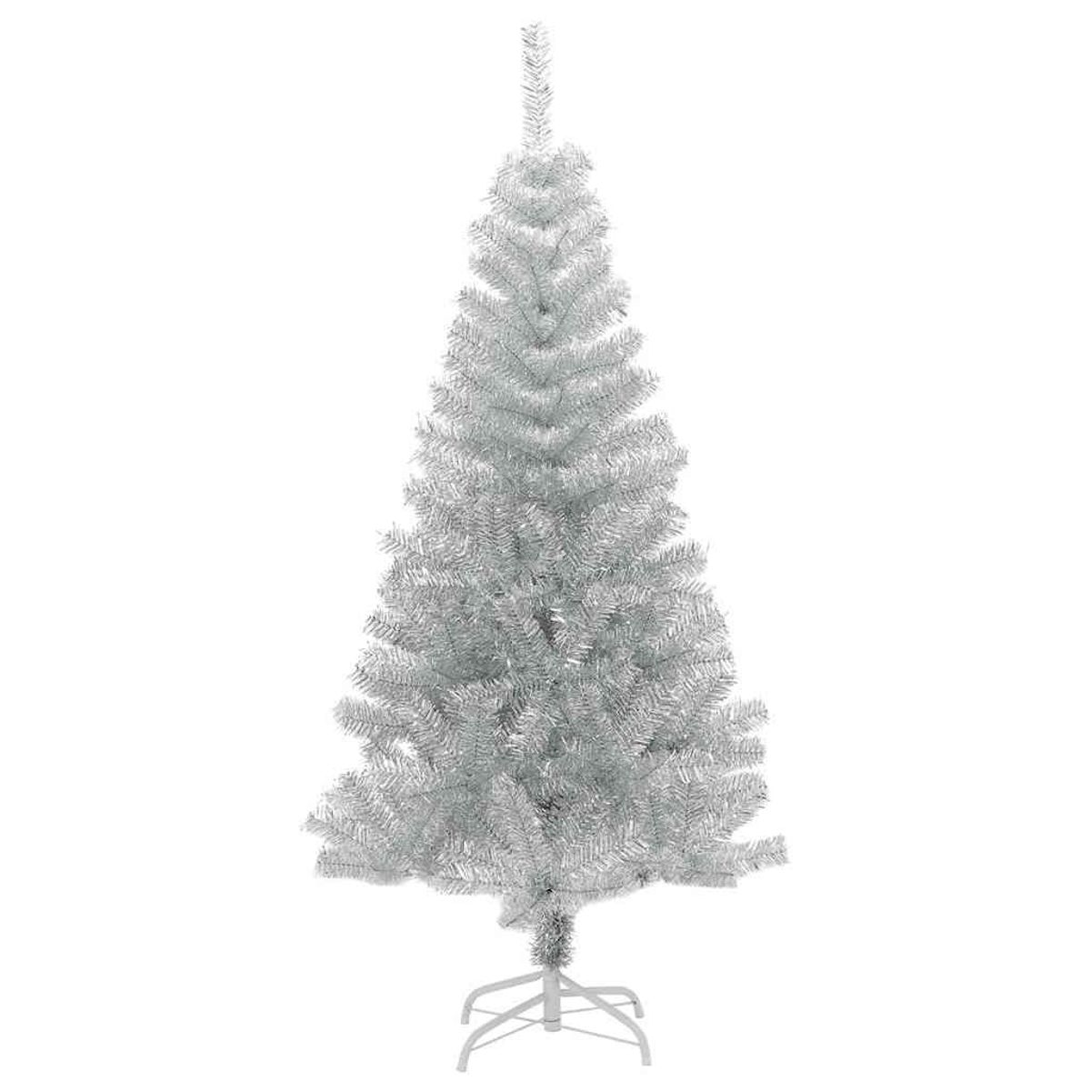 VIDAXL Sapin de Noël artificiel avec support argente 150 cm PET