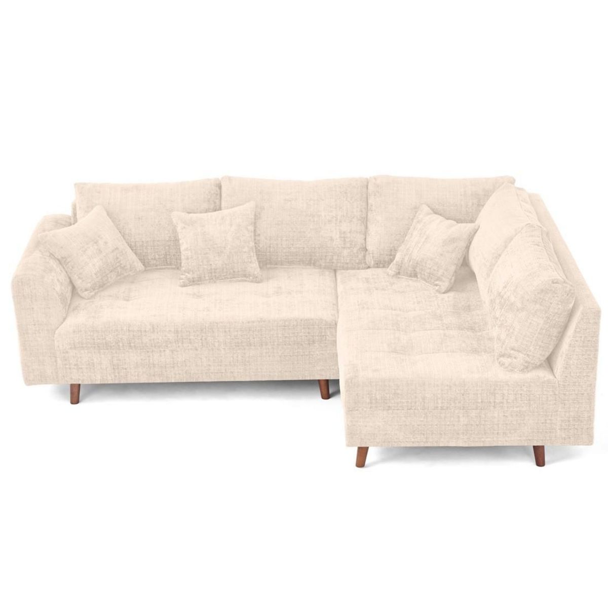 LISA DESIGN Rune - canapé d'angle droit 4 places en velours texturé