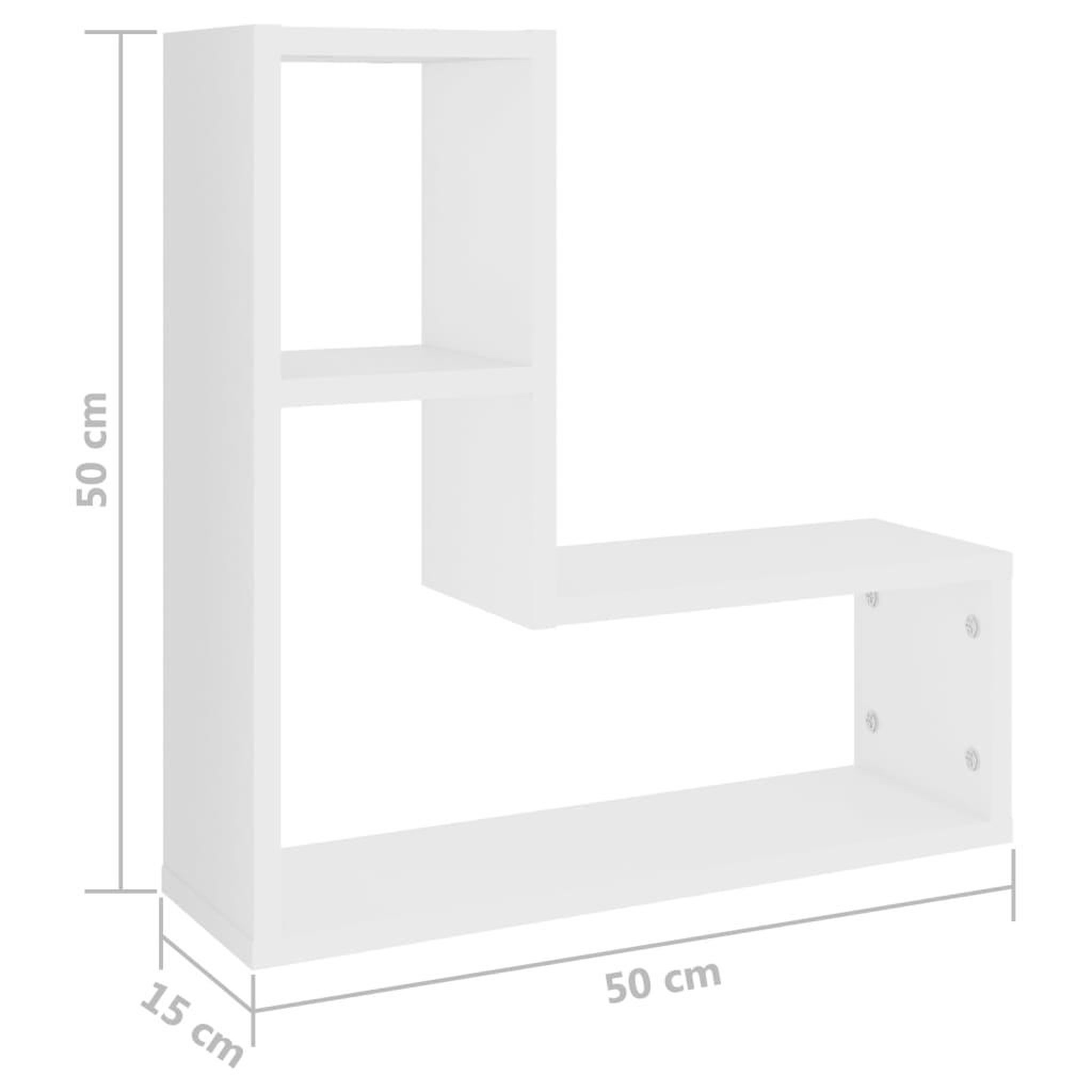 Voir la diapositive 6 : VIDAXL Etageres murales 2 pcs blanc 50x15x50 cm bois d'ingenierie