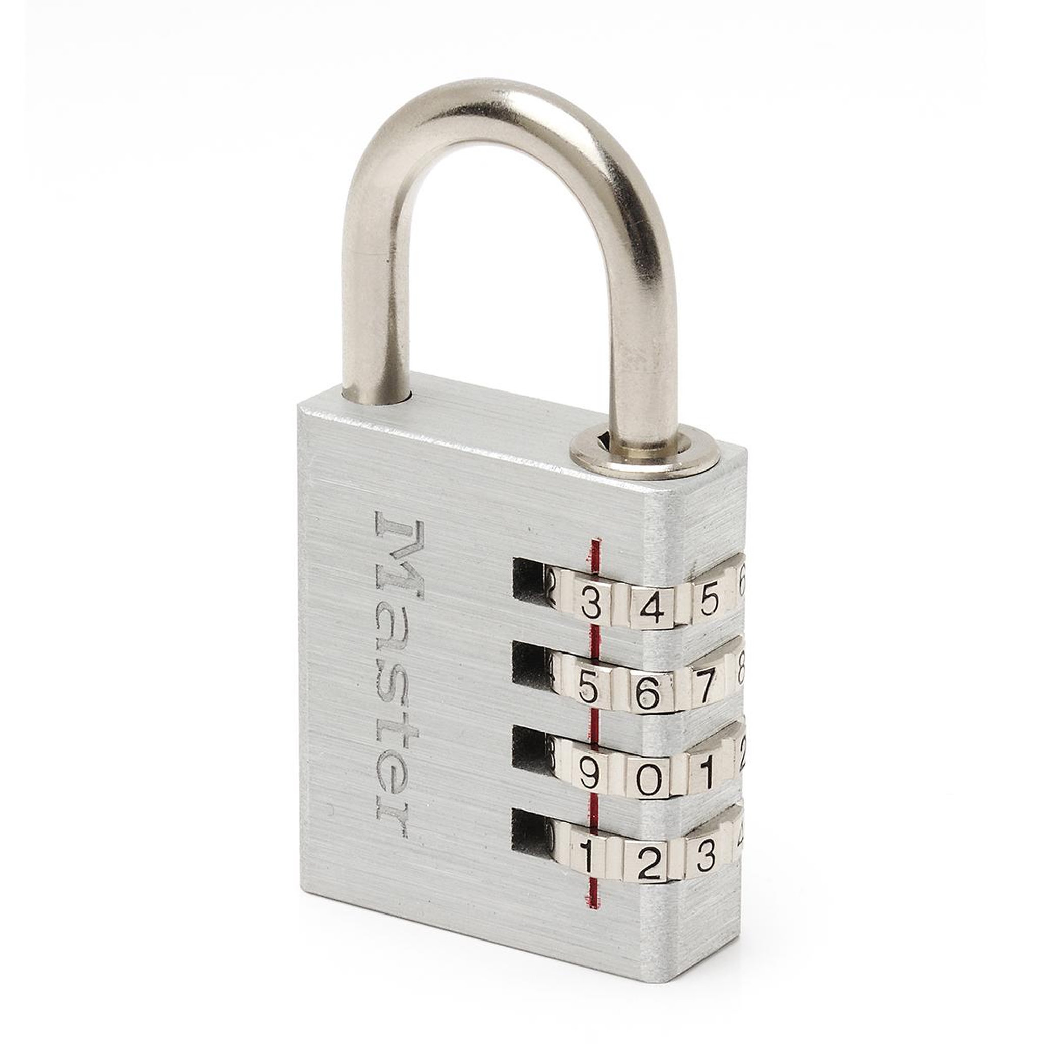 Master lock 7630eurd cadenas à combinaison programmable en aluminium, gris, 4 x 7,8 x 1,5 cm