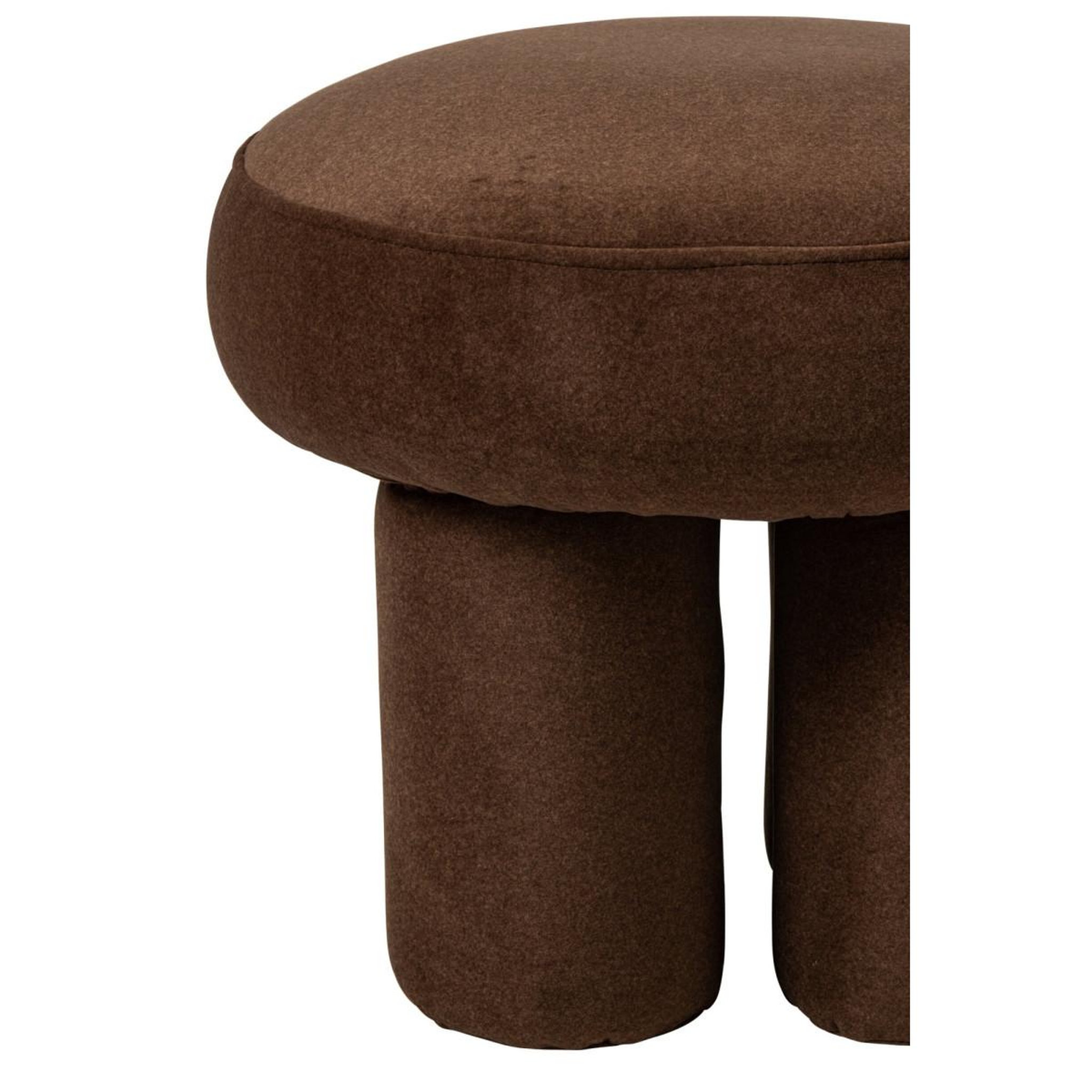 Voir la diapositive 4 : J-LINE Pouf rond sur pieds  champi  48cm taupe