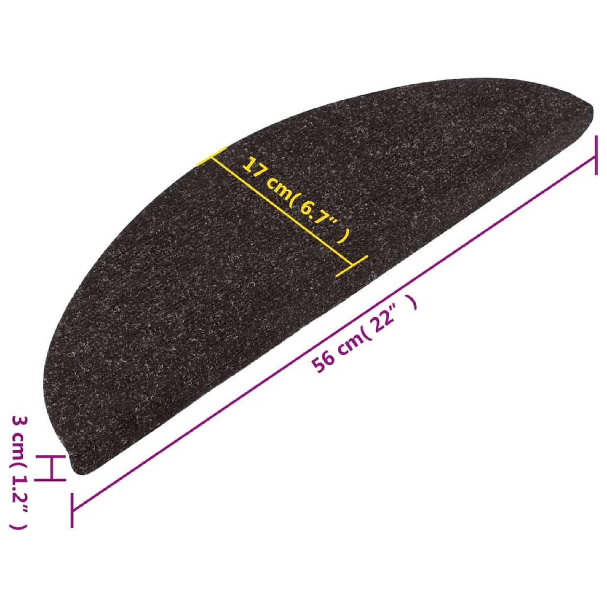 Voir la diapositive 6 : VIDAXL Tapis d'escalier autocollants 15 pcs 56x17x3 cm Noir