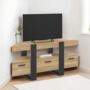 Voir la diapositive 2 : ID MARKET Meuble TV 110 cm d'angle PHOENIX avec tiroir bois et noir