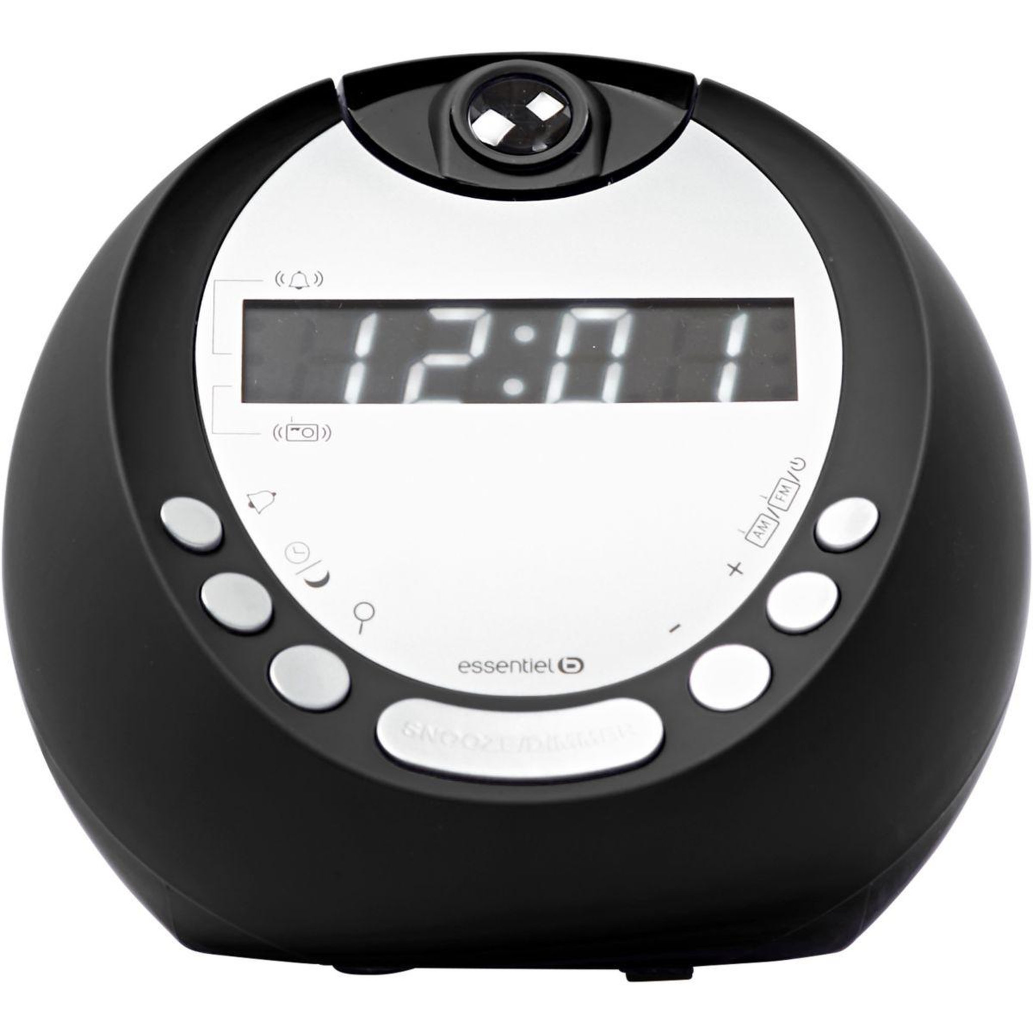 Voir la diapositive 3 : ESSENTIEL B Radio réveil RRVP-100 Noir