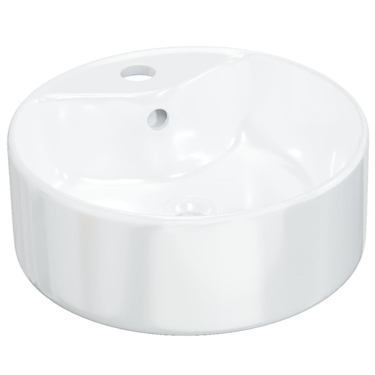 VIDAXL Lavabo blanc 40x14,5 cm ceramique rond
