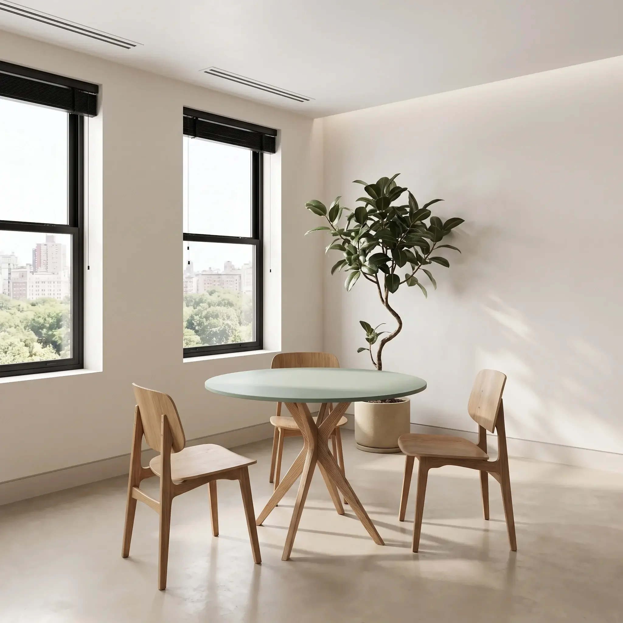 Voir la diapositive 2 : RAGABA Jubi Table à manger ronde | Pied en frêne