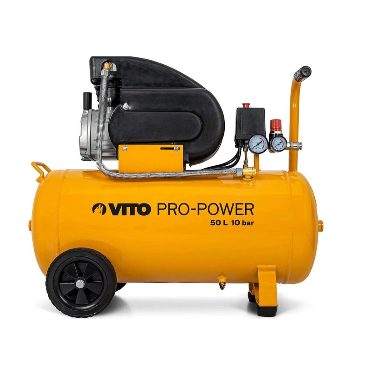 VITO Compresseur d'air Silencieux 50 Litres 10 bar 2,5CV 145 PSI 2.5 CV VITO