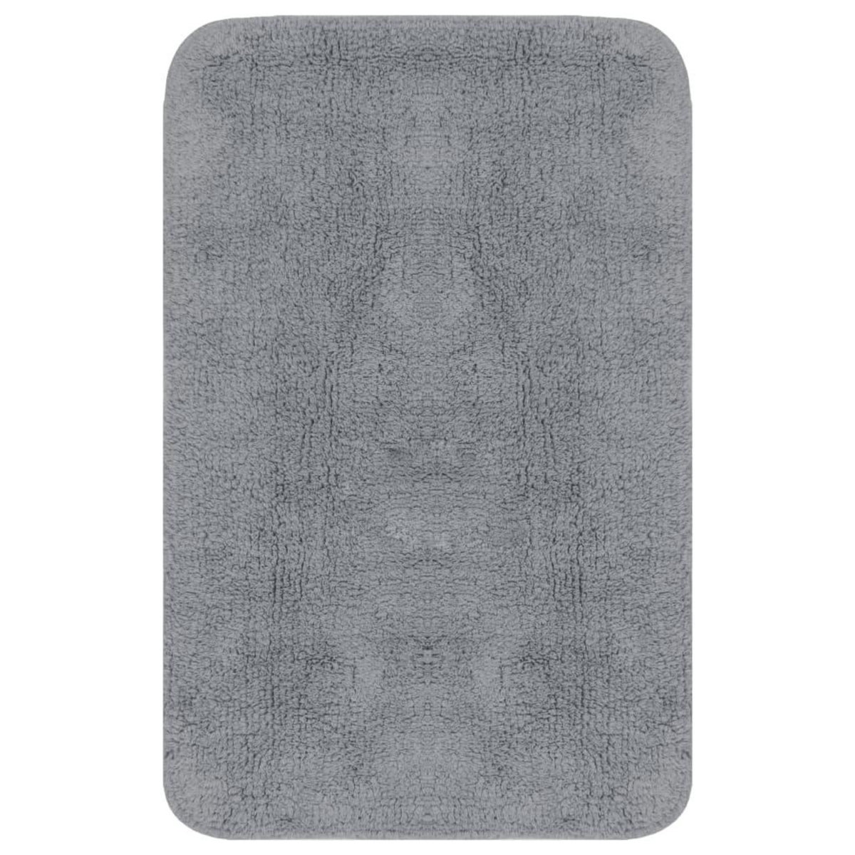 VIDAXL Jeu de tapis de salle de bain 3 pcs Tissu Gris