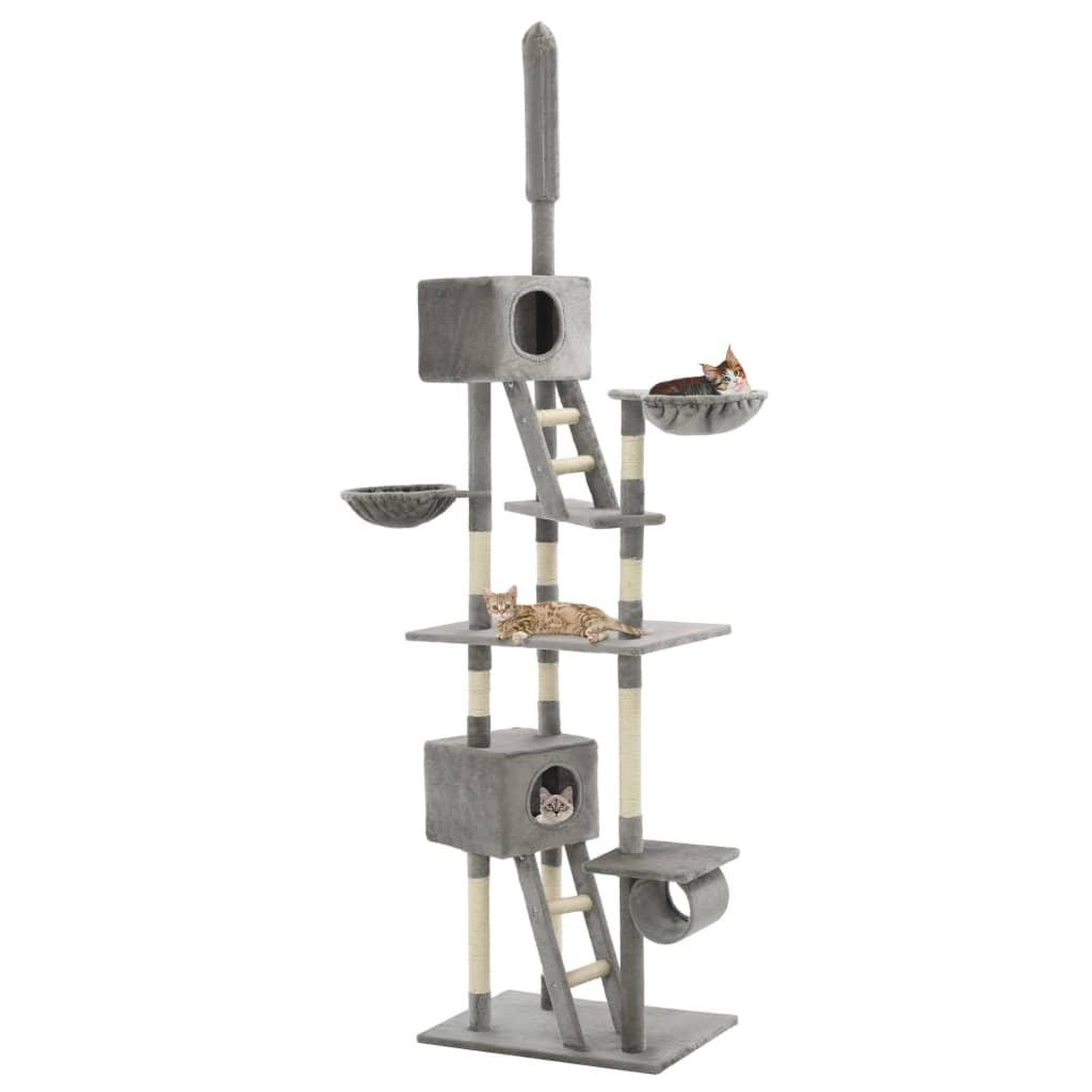 Voir la diapositive 1 : VIDAXL Arbre a chat avec griffoirs en sisal 230-260 cm Gris