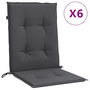 Voir la diapositive 2 : VIDAXL Coussins de chaise a dossier bas lot de 6 anthracite melange