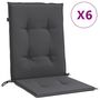 Voir la diapositive 2 : VIDAXL Coussins de chaise a dossier bas lot de 6 anthracite melange
