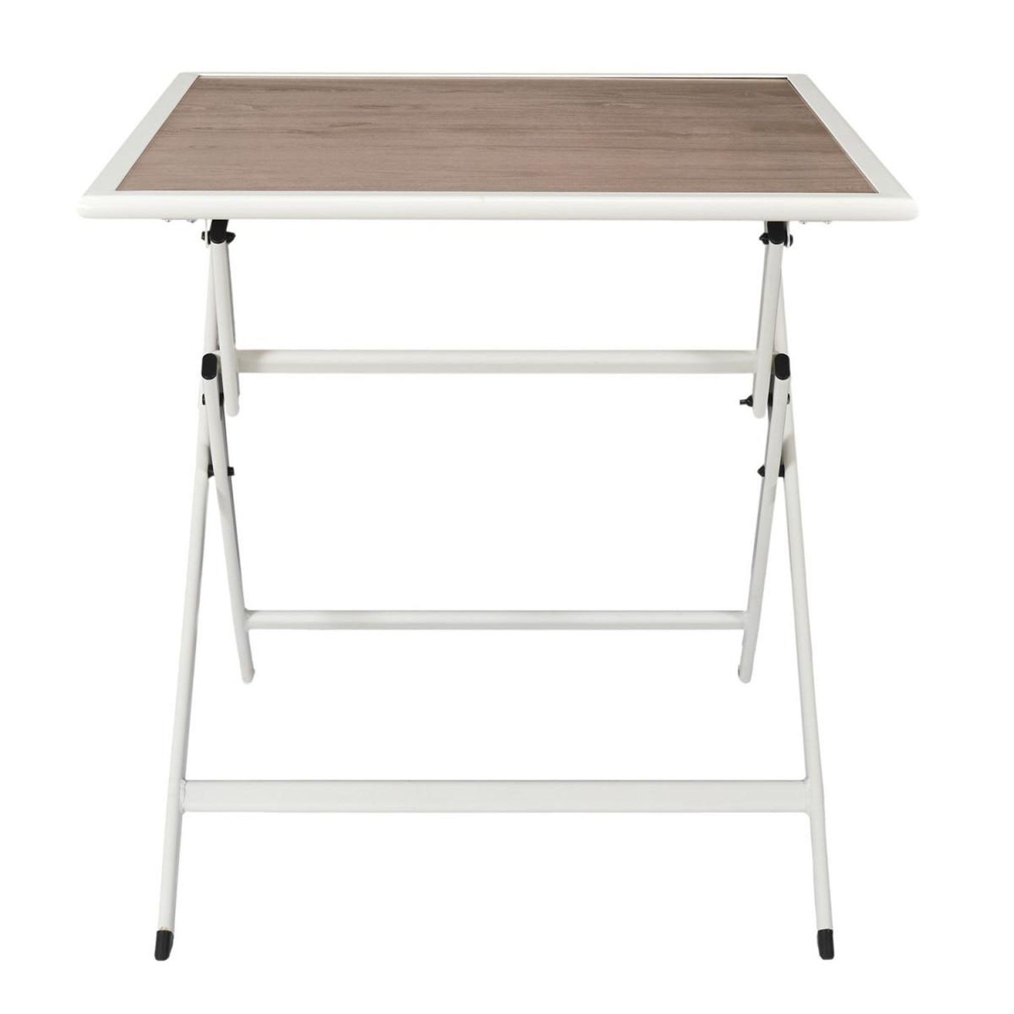 Voir la diapositive 3 : The Home Deco Factory Table de jardin pliable  barcelone  70cm blanc & naturel