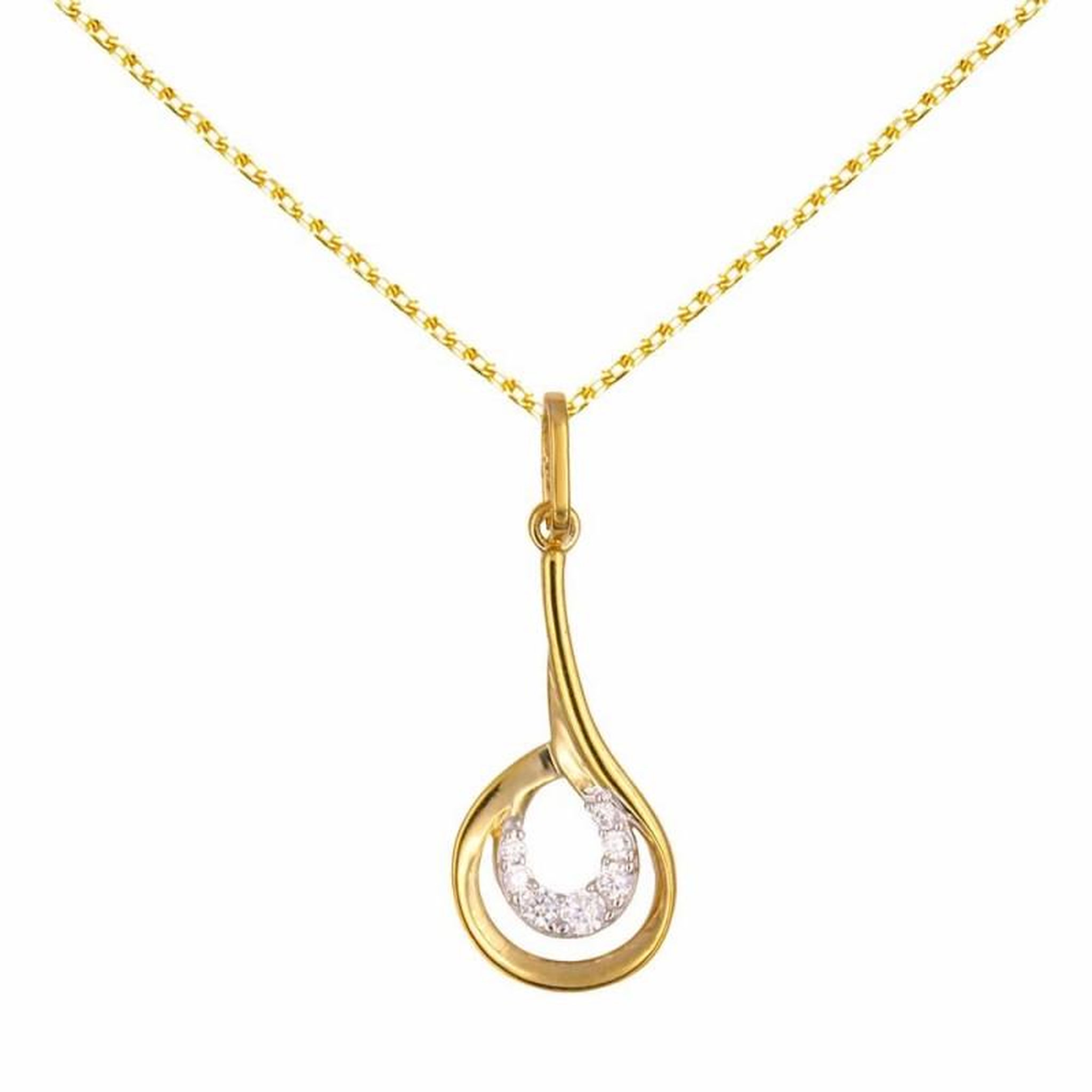 Voir la diapositive 1 : L'ATELIER D'AZUR Collier - Pendentif Or Jaune Serti de Zirconiums