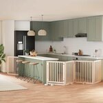 VIDAXL Barriere pour chien avec porte pliable 6 panneaux bois peuplier