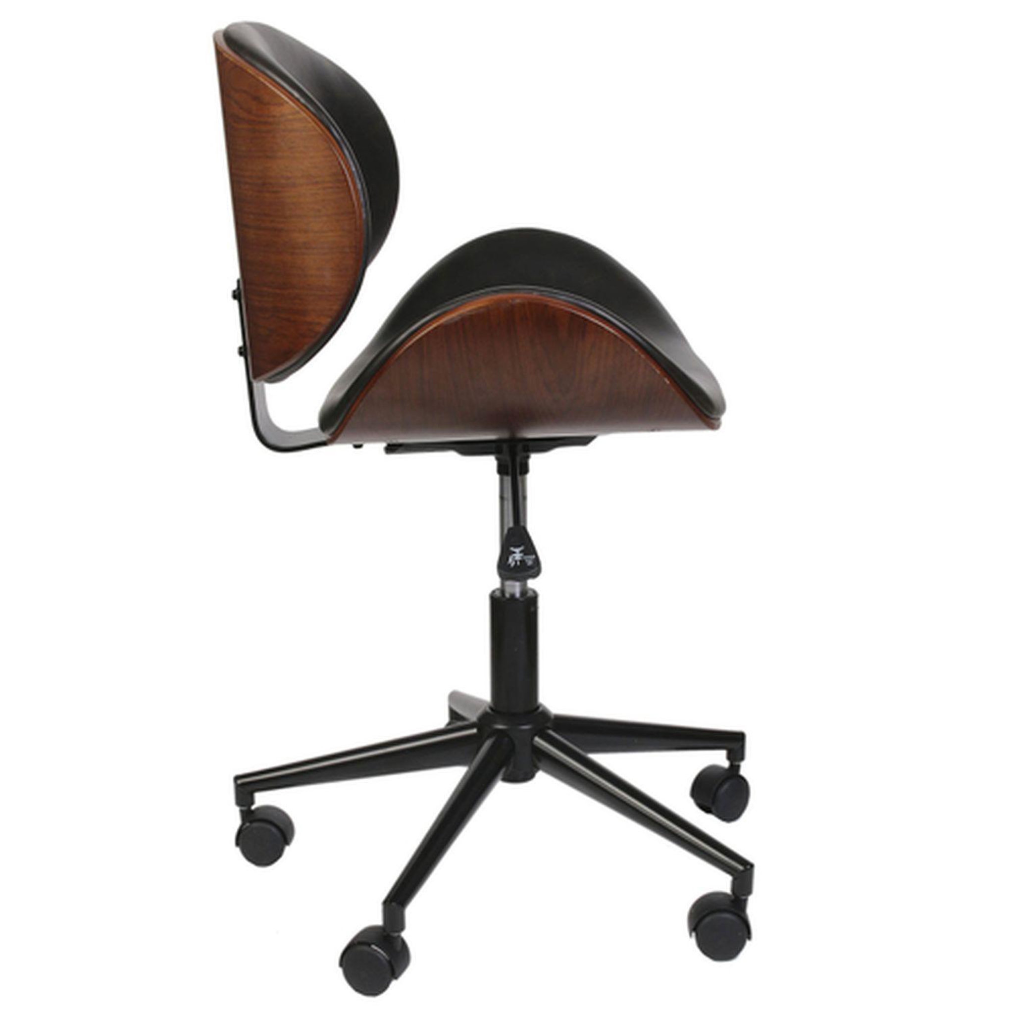 Voir la diapositive 3 : The Home Deco Factory Chaise de bureau réglable design rétro reno - noir effet vielli