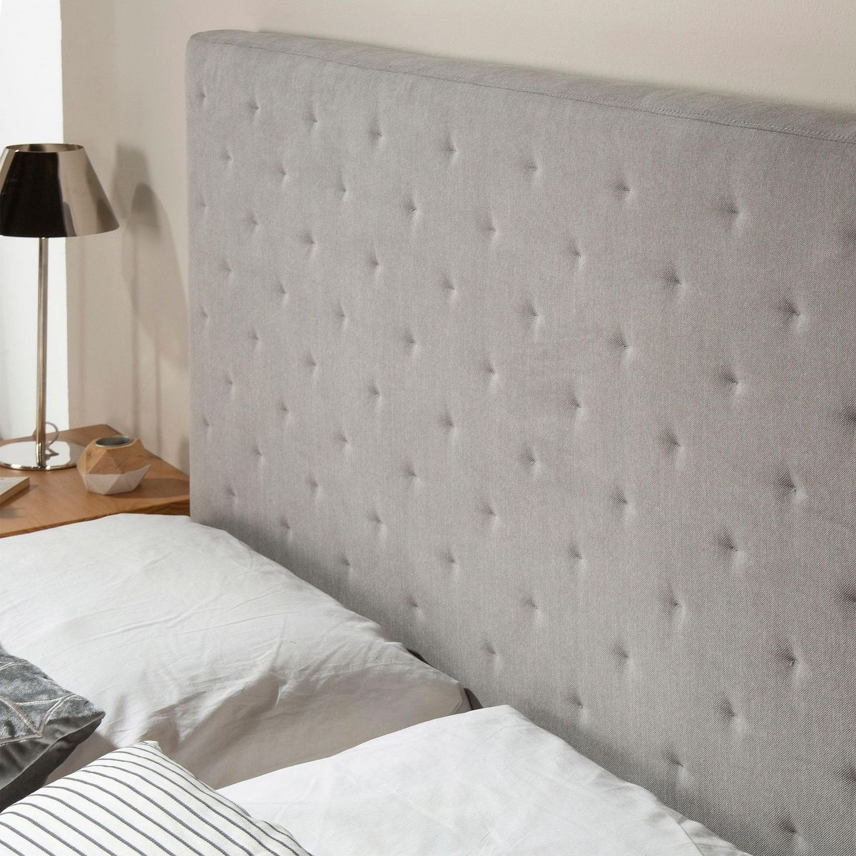 MARCKONFORT Tête de lit Malta 160x60 cm Couleur Gris, 8 cm d'épaisseur