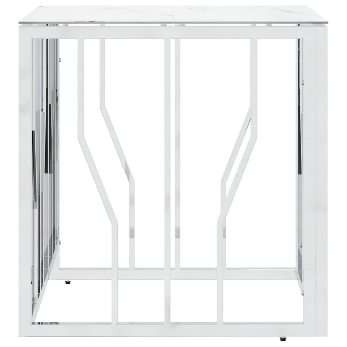 VIDAXL Table basse argente 50x50x50 cm acier inoxydable et verre