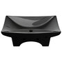 VIDAXL Lavabo rectangulaire en ceramique noir de luxe avec trop-plein et trou