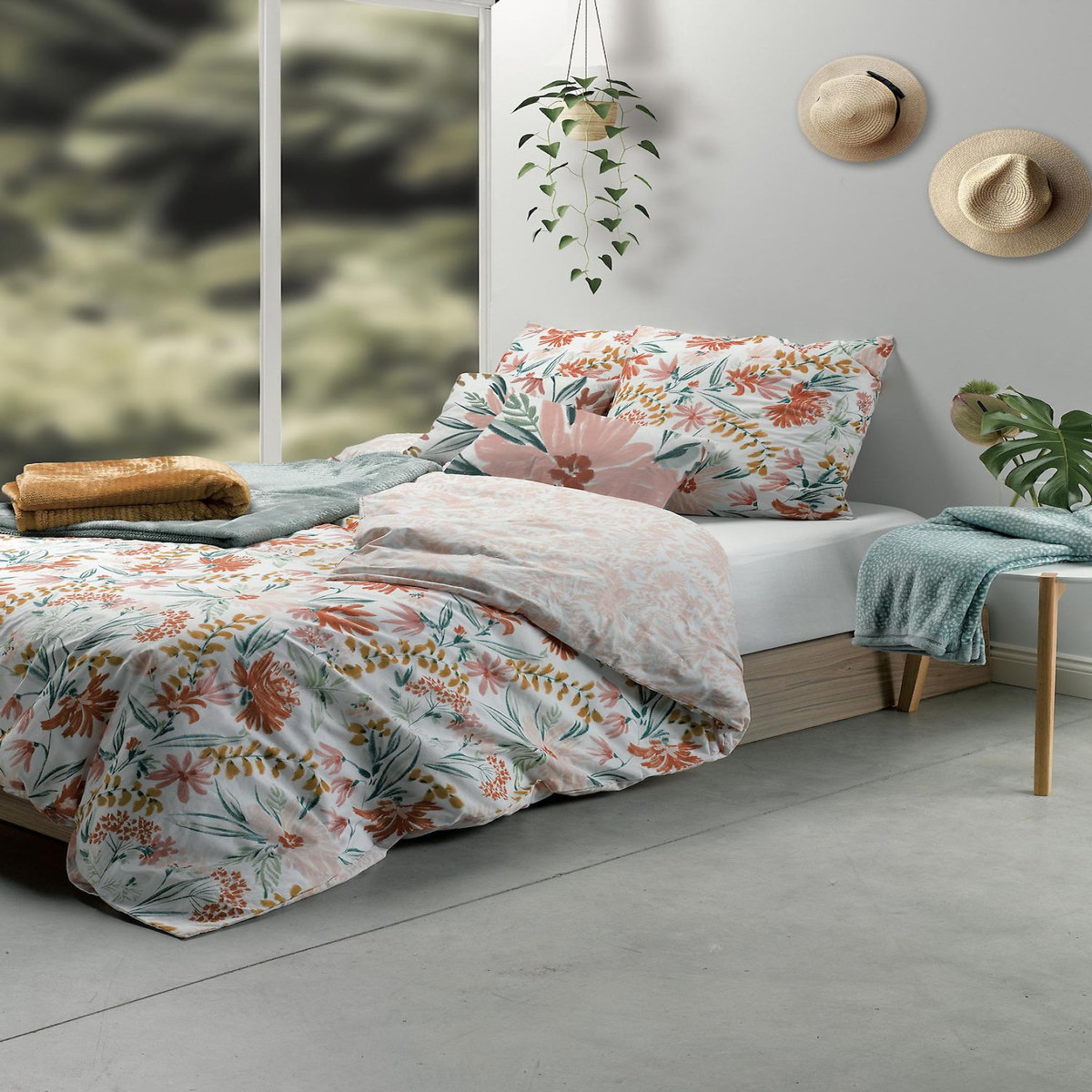 Les Ateliers du Linge Coussin imprimé 100%coton marna