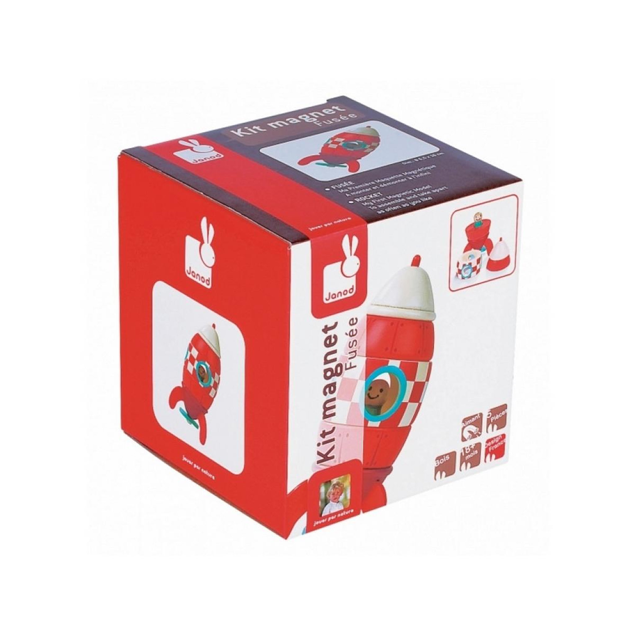 Voir la diapositive 2 : Juratoys-Janod Kit Magnet Fusee rouge janod