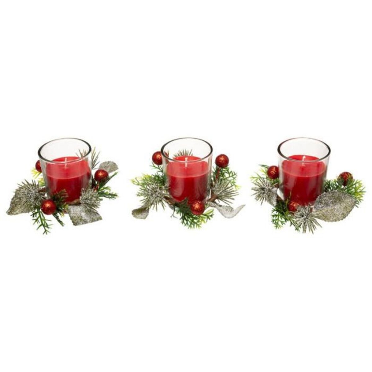 FEERIC LIGHT & CHRISTMAS Lot de 3 Bougies Parfumées  Feuilles  180g La Fête des Délices