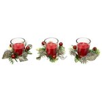 FEERIC LIGHT & CHRISTMAS Lot de 3 Bougies Parfumées  Feuilles  180g La Fête des Délices