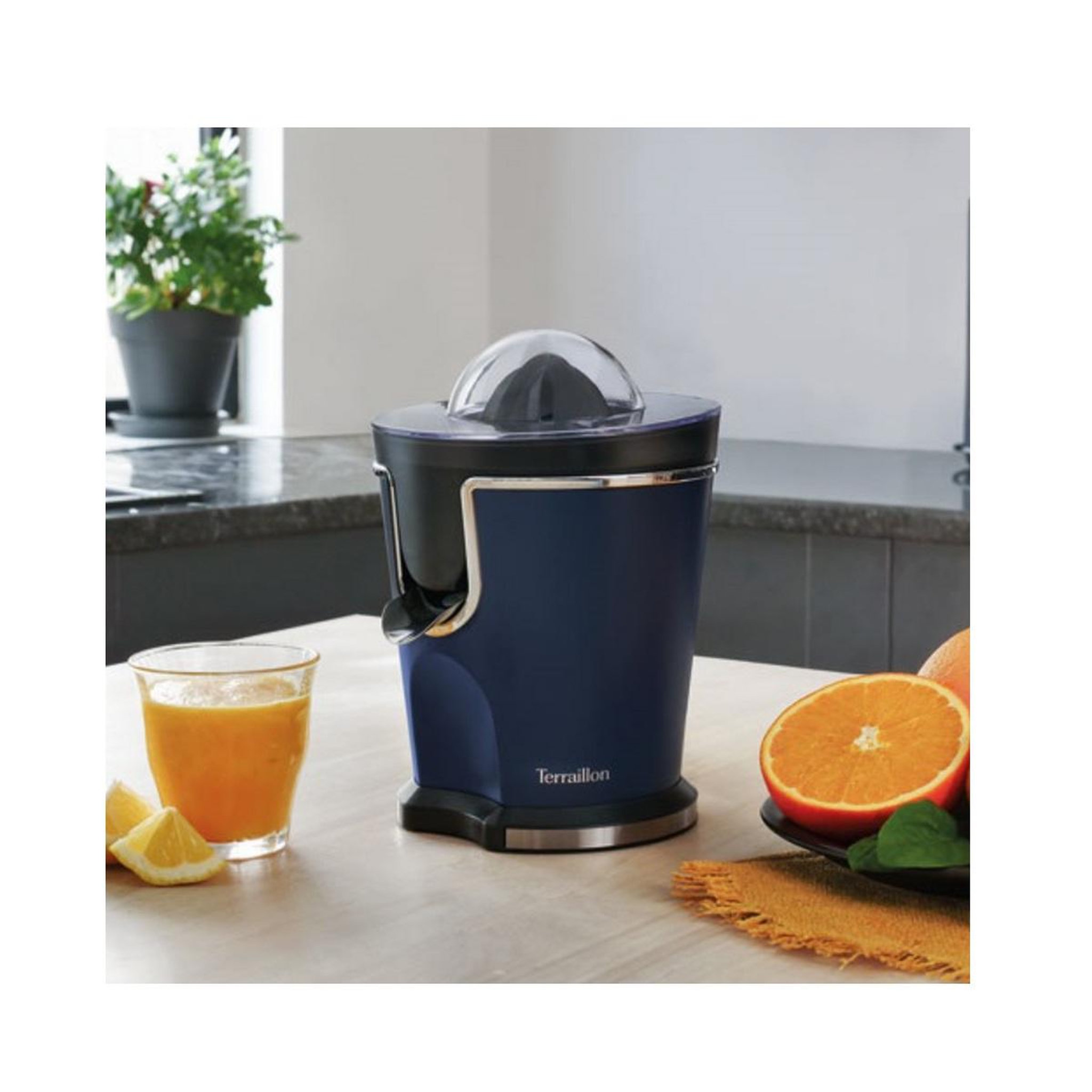 Voir la diapositive 3 : Terraillon Presse agrumes 160w bleu nuit - 15472
