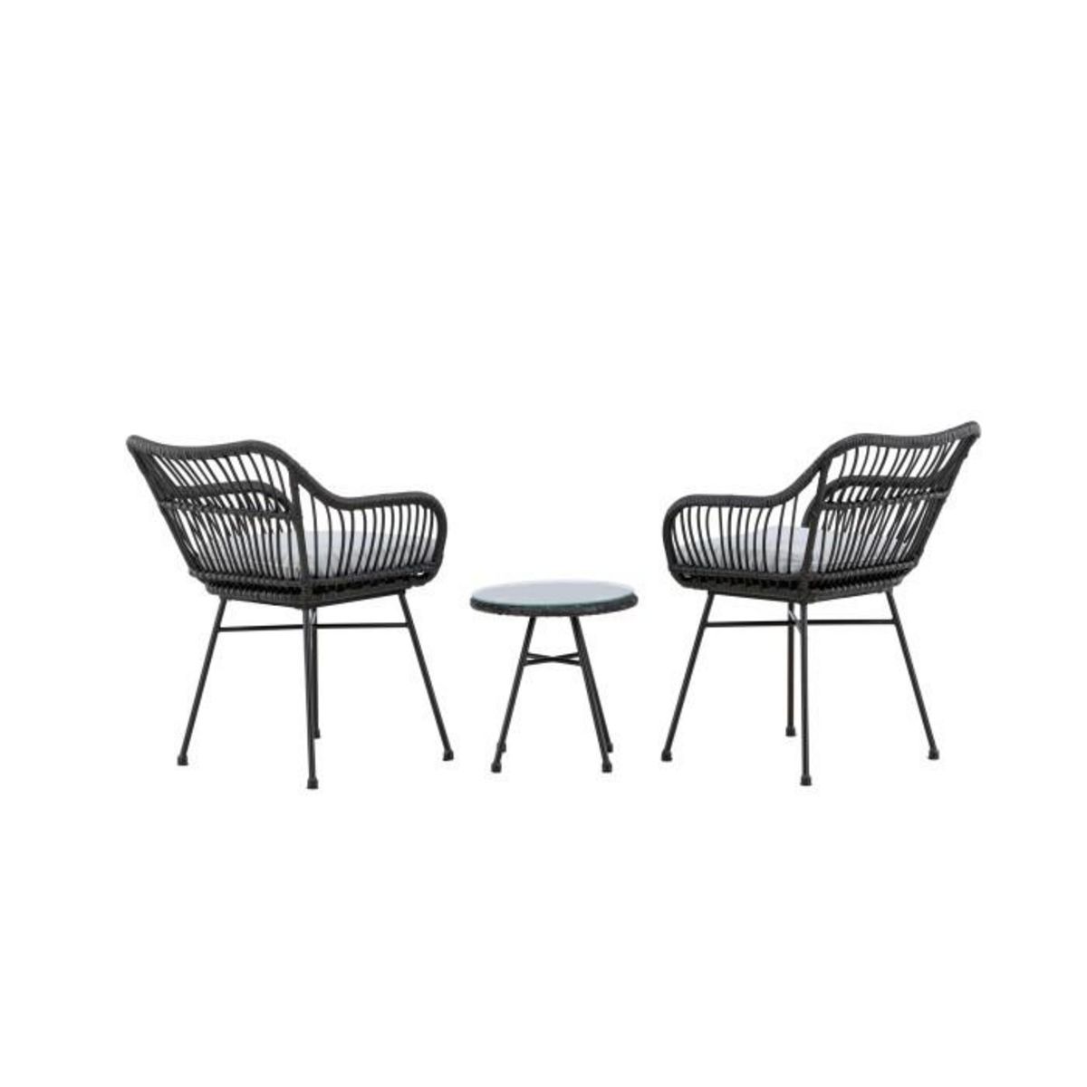 Paris Prix Salon de Jardin  Viga  81cm Noir