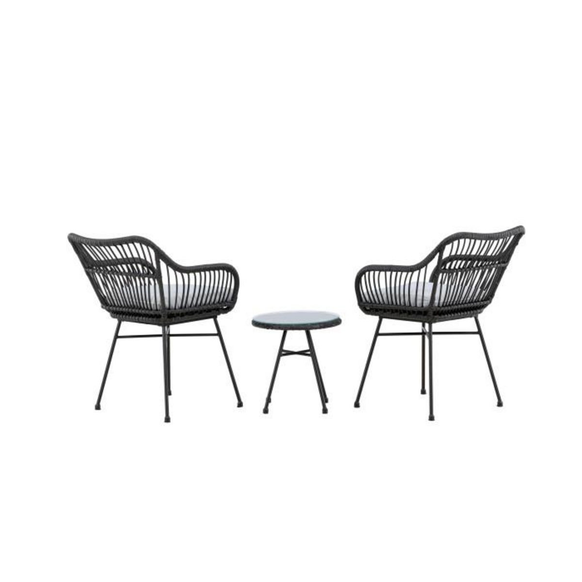 Paris Prix Salon de Jardin  Viga  81cm Noir