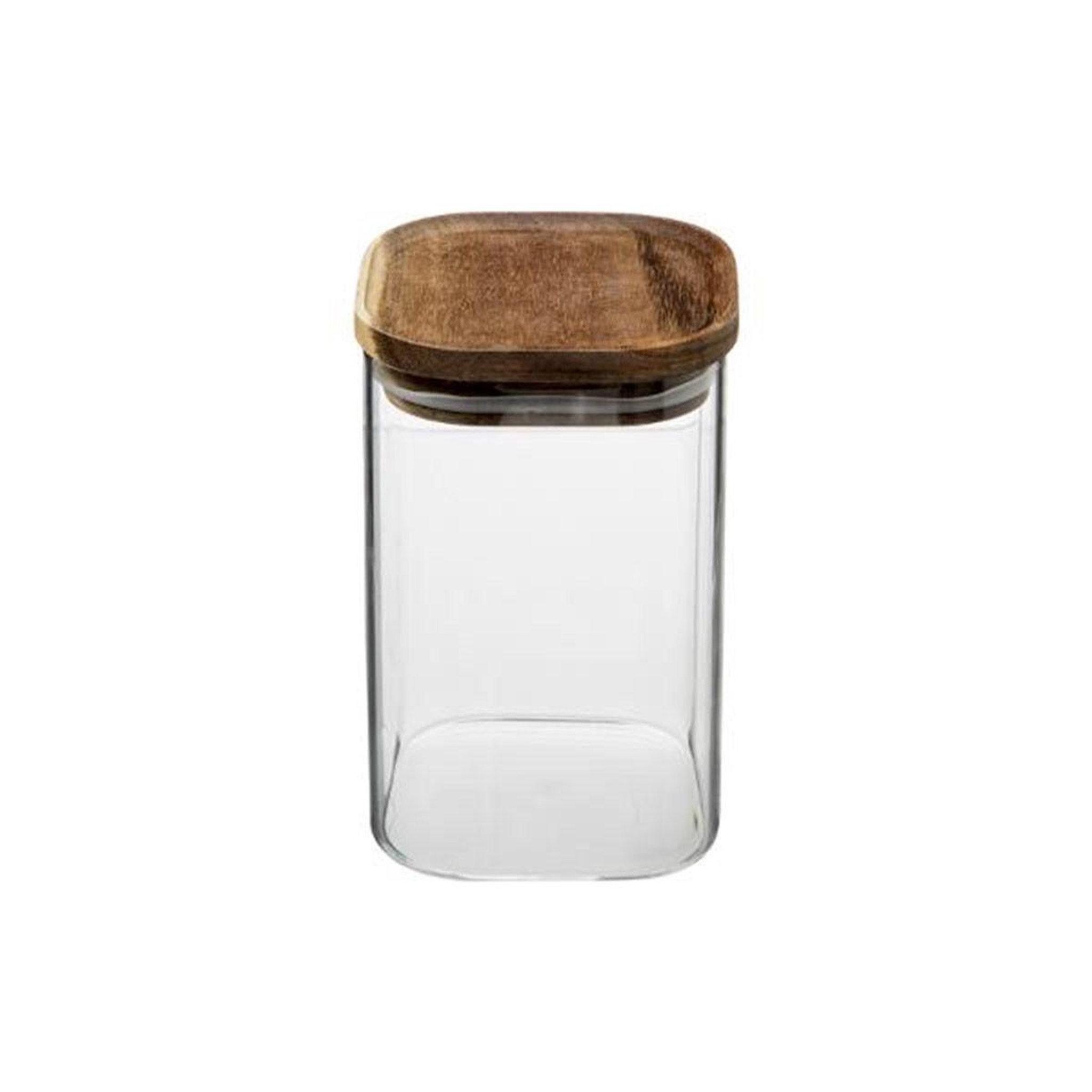 FIVE Bocal en verre  hermet  1l transparent & marron