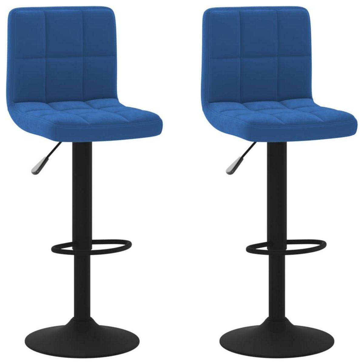 VIDAXL Tabourets de bar lot de 2 bleu velours