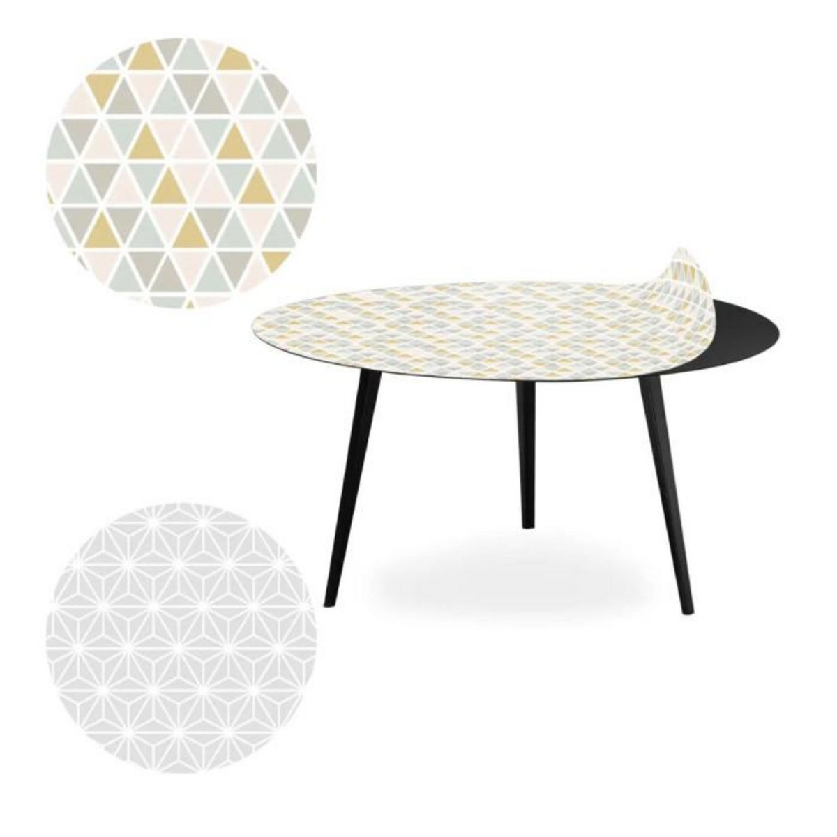 Paris Prix Table Basse 2 Covers  Scandinave  90cm Noir