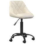VIDAXL Chaise de bureau Creme Velours