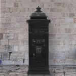 VIDAXL Boîte aux lettres a pilier Aluminium Vintage antirouille Noir