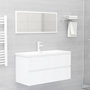 Voir la diapositive 3 : VIDAXL Armoire d'evier avec lavabo integre blanc bois d'ingenierie